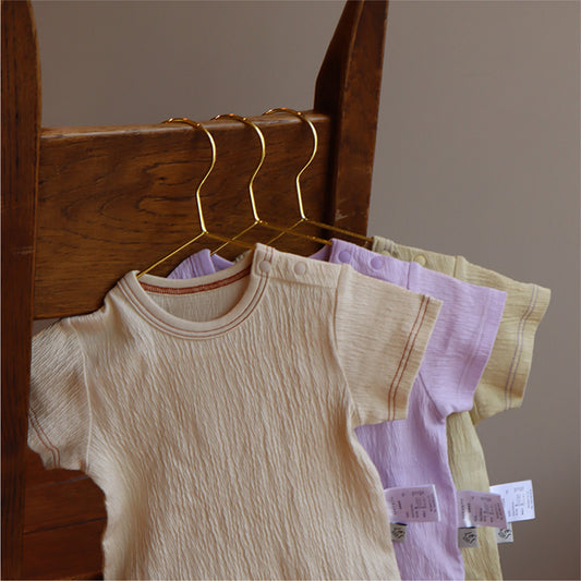 シャーリングステッチロンパース