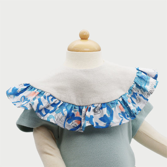 青いおはなフリルスタイ