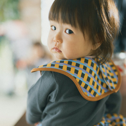 【WEB限定】コネクトチェックベビーセット ★スタイ+選べるブルマ