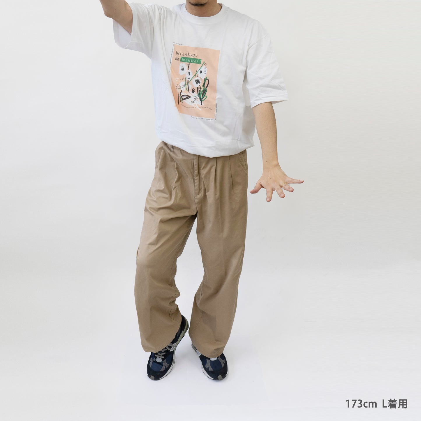 【オトナ】My five senses T-shirt(お花Tシャツ)