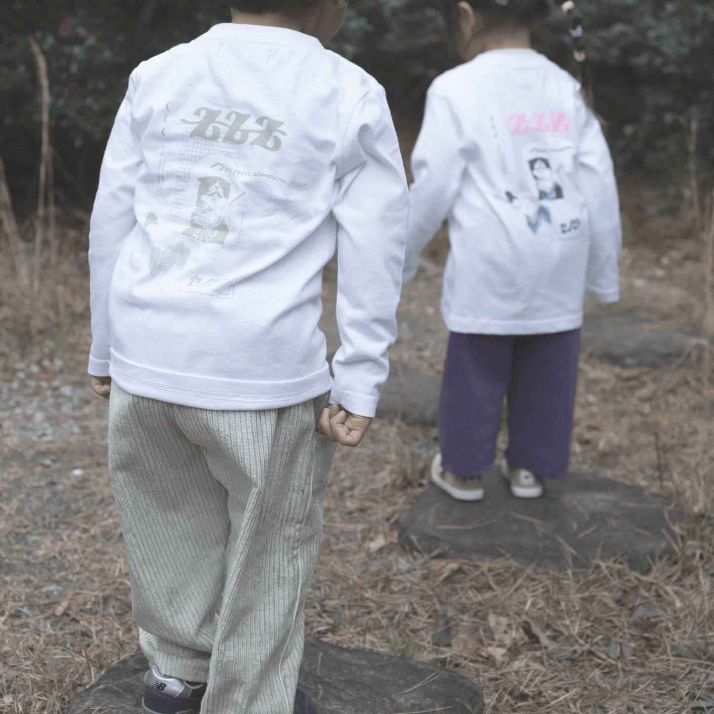 Not sleepy longTshirt(ノットスリーピーロンT)ホワイト×ネイビー