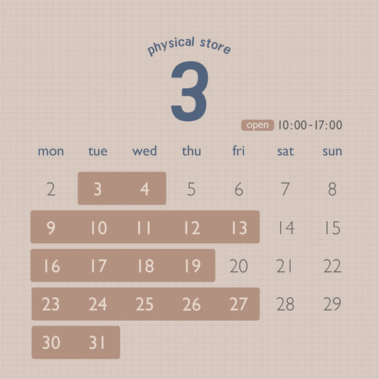 [ 実店舗カレンダー ] 3月
