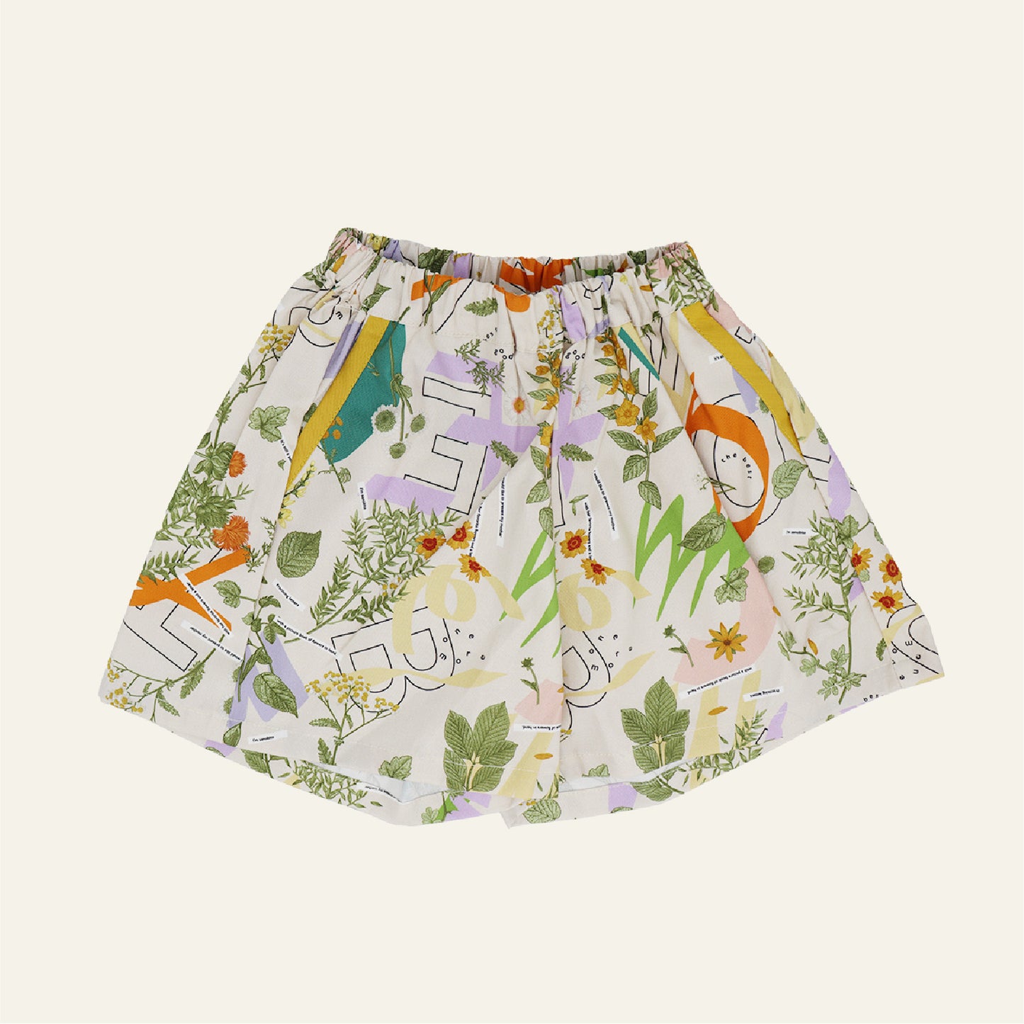 セーラーシャツ+ワイドショートパンツ2点セット-みちくさ押し花