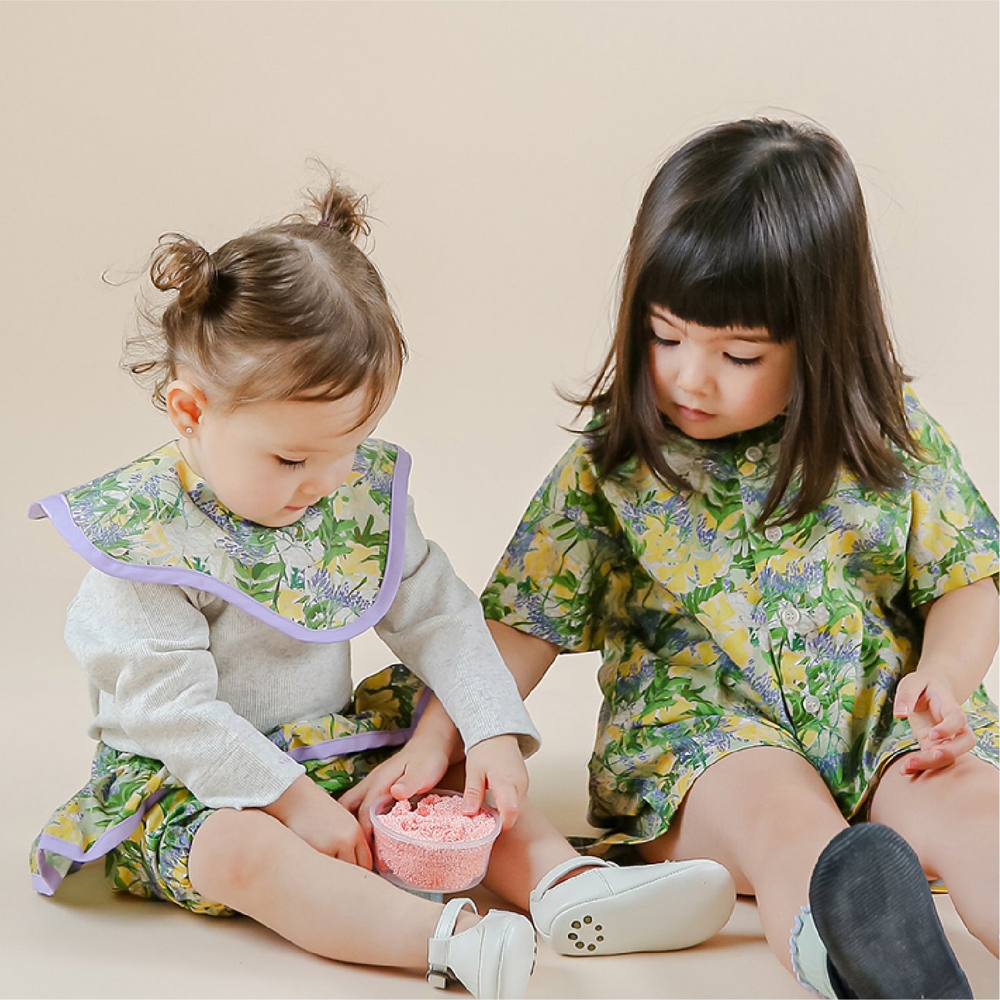 セーラーシャツ+ワイドショートパンツ2点セット-おひるね野花