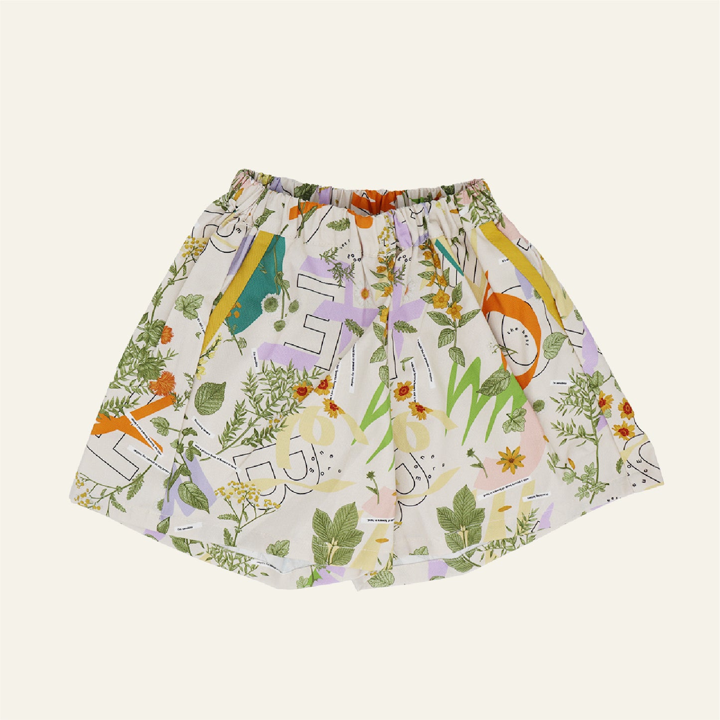 みちくさ押し花ワイドショートパンツ