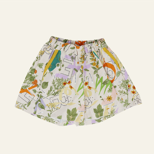みちくさ押し花ワイドショートパンツ