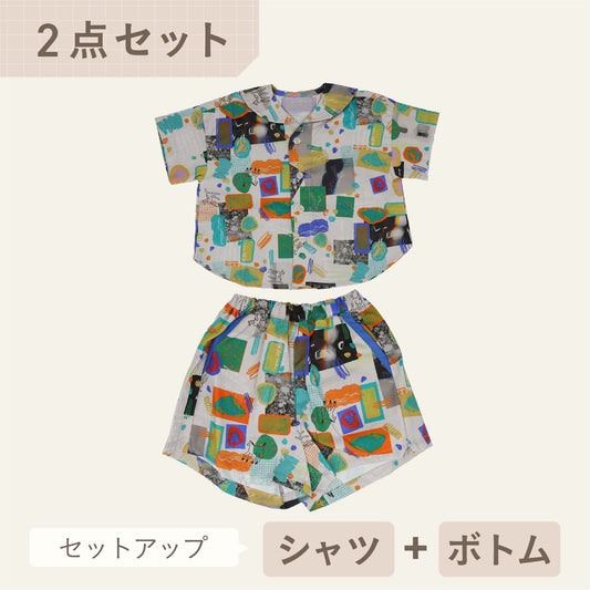セーラーシャツ+ワイドショートパンツ2点セット-アルバム