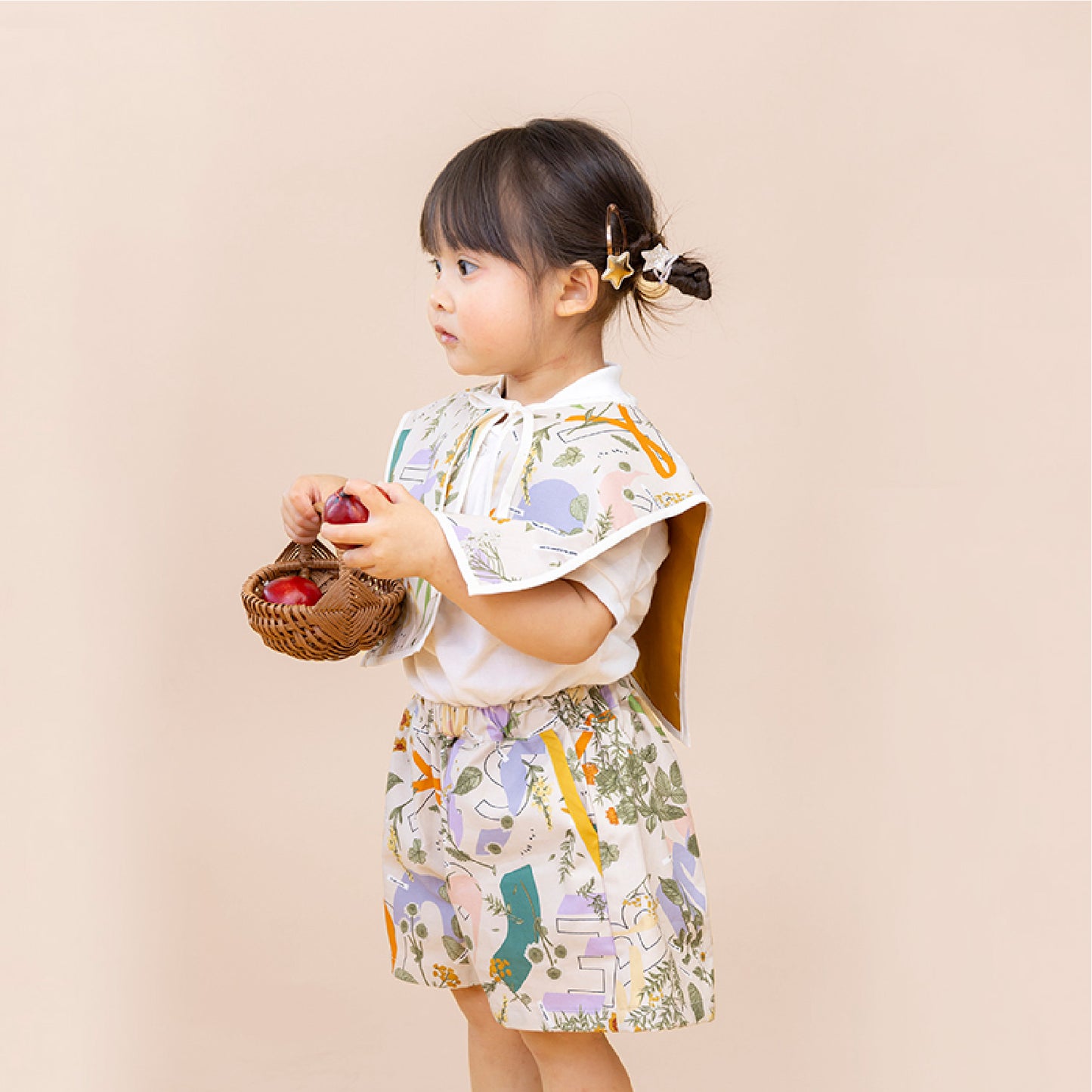みちくさ押し花リバーシブル付け襟