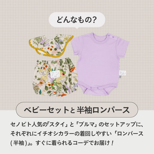 [ カタログeGift ]  ベビーセットと半袖ロンパース ( ブルマ )