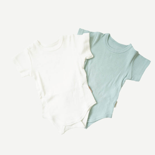 ribbed rompers ( リブロンパース ) - short sleeve