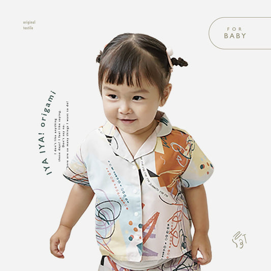 [ baby ] IYAIYA!origami SET UP （イヤイヤ！折り紙セットアップ）★トップス+ハーフパンツ