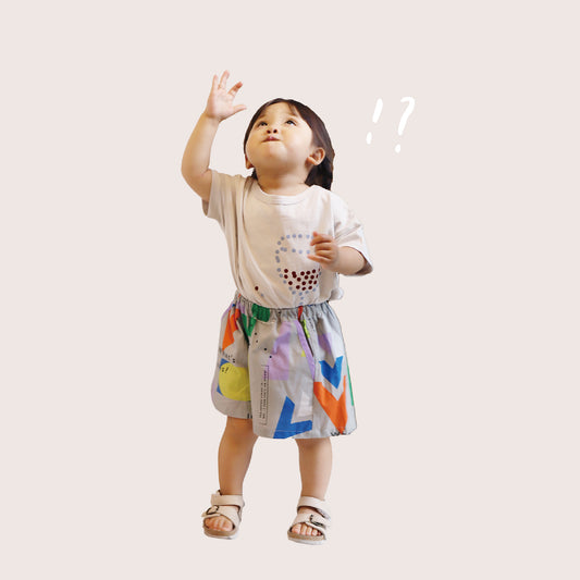play with shapes  wide short pants （かたち遊びワイドショートパンツ）