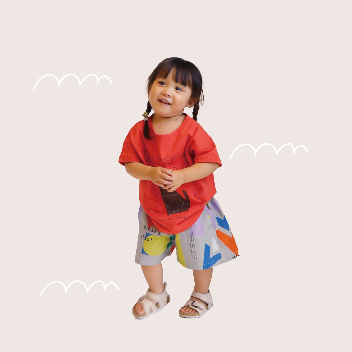 play with shapes  wide short pants （かたち遊びワイドショートパンツ）