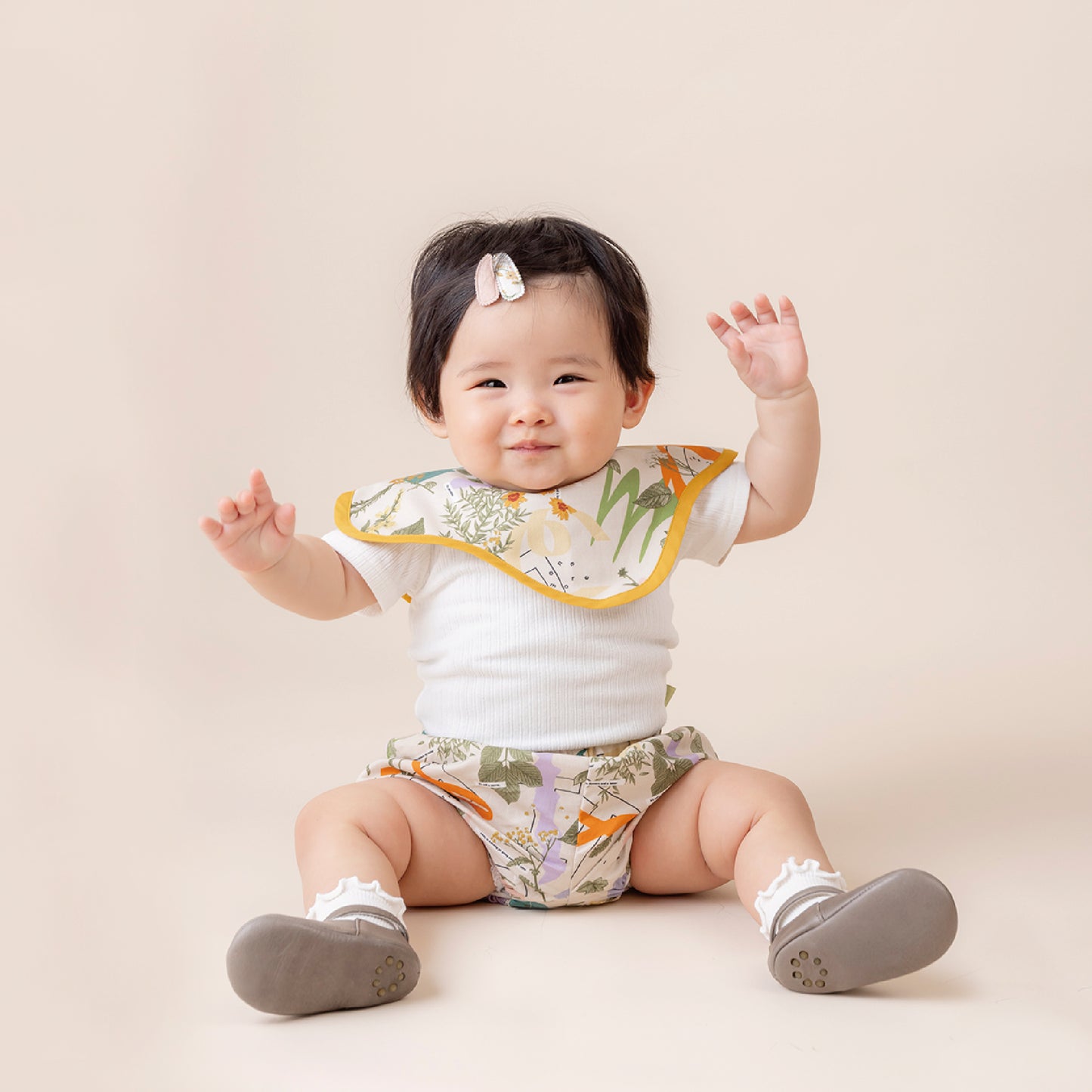 【WEB限定】みちくさ押し花ベビーセット ★スタイ+選べるブルマ
