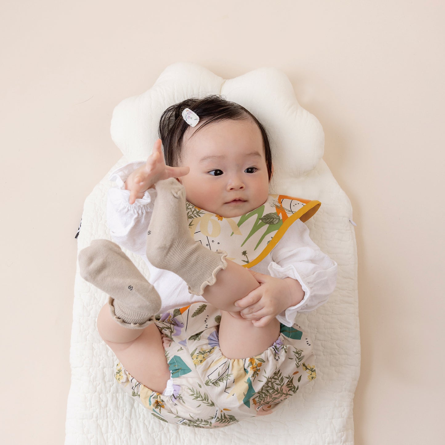 【WEB限定】みちくさ押し花ベビーセット ★スタイ+選べるブルマ