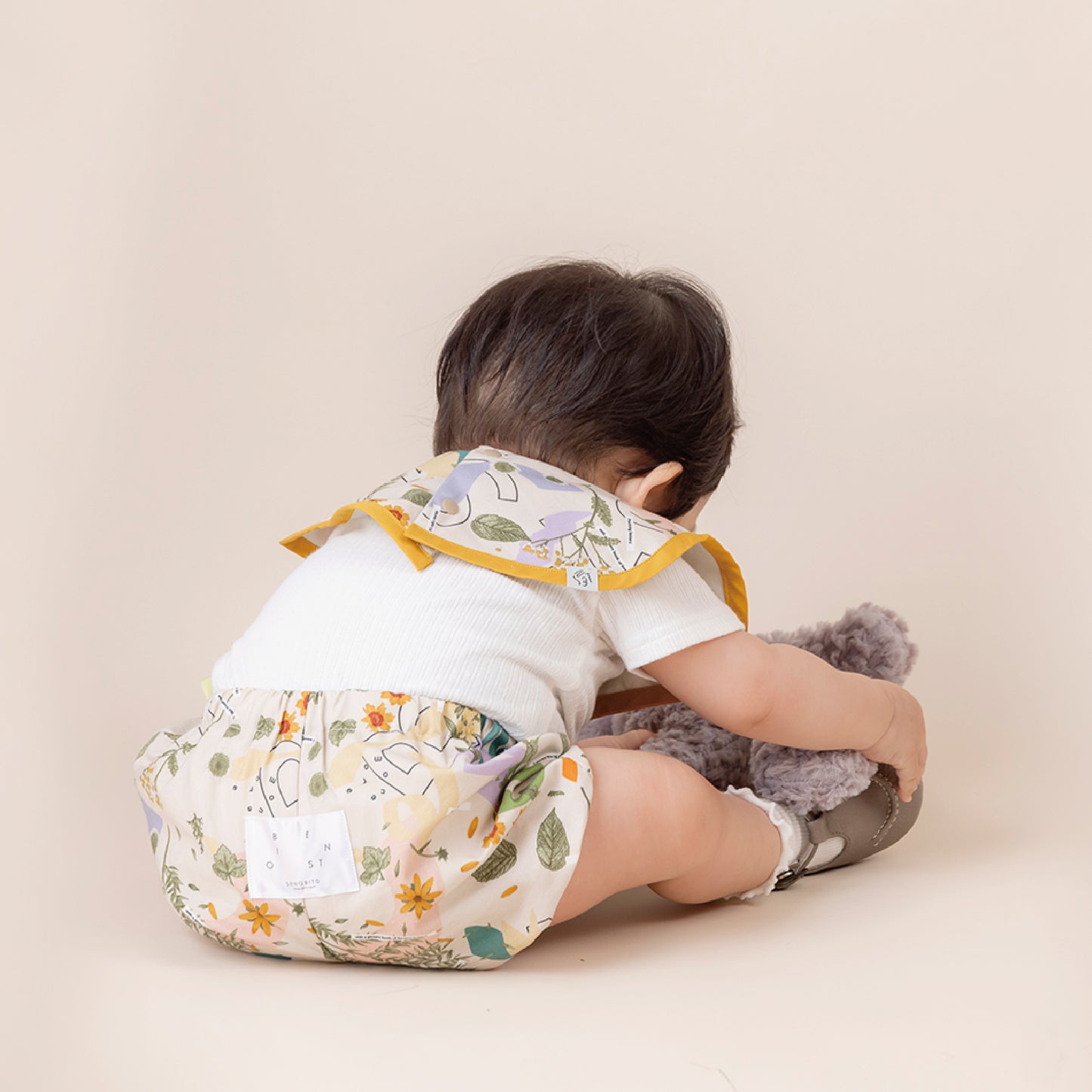 【WEB限定】みちくさ押し花ベビーセット ★スタイ+選べるブルマ