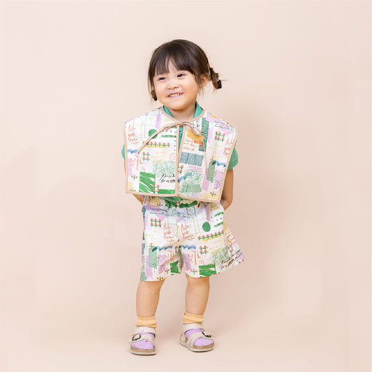 【WEB限定】日記セットアップ ★付け襟＋ワイドショートパンツ  ※単品もこちらから