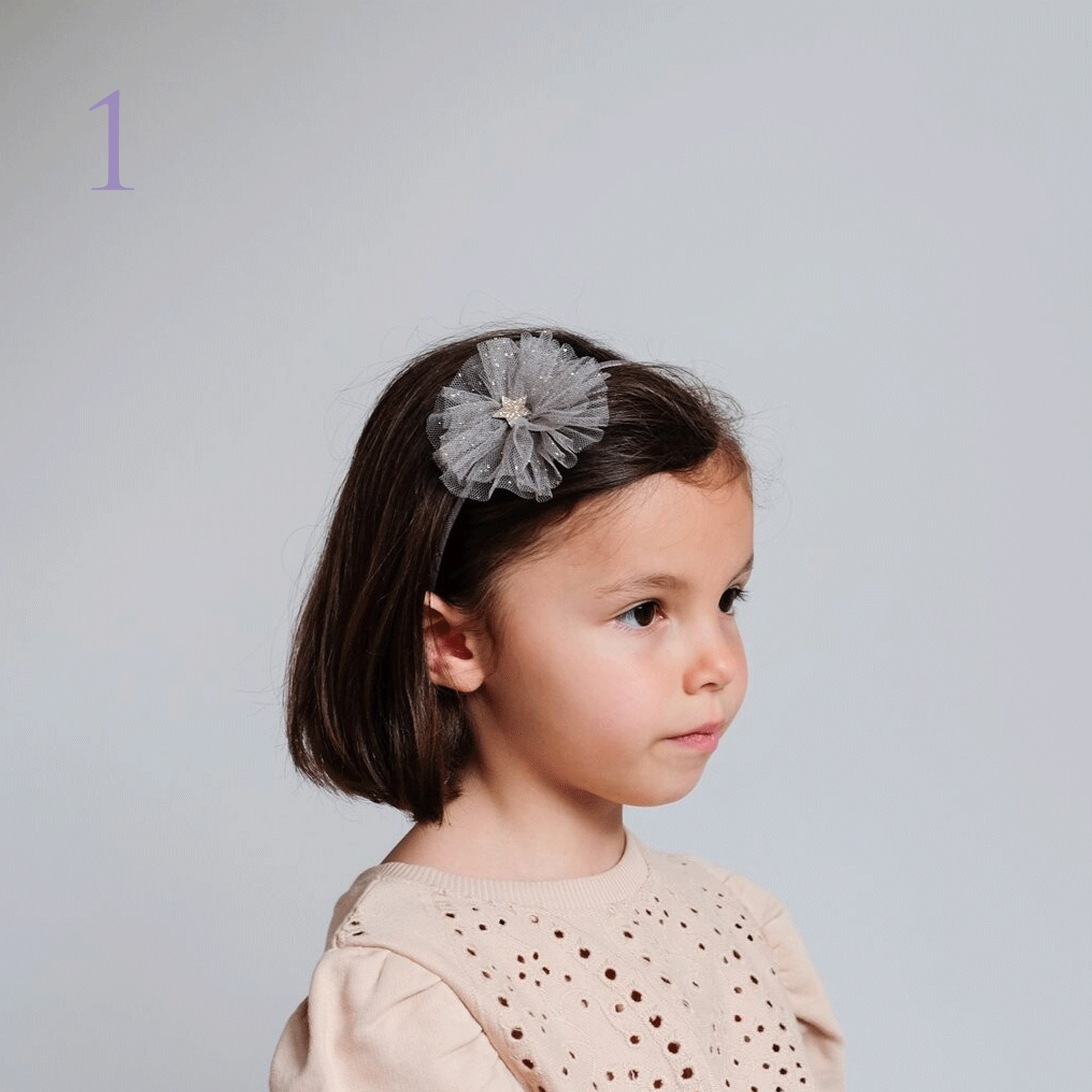 ヘアゴムベビーヘアクリップ2段花びら❁ビビッドカラー