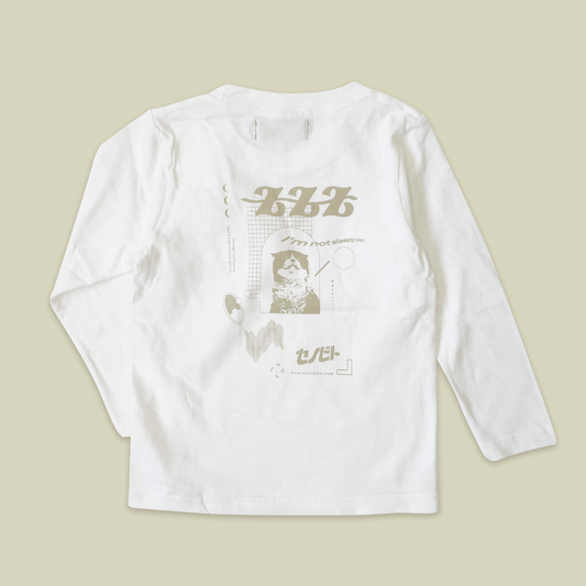 Not sleepy longTshirt（ノットスリーピーロンT）ホワイト×ベージュ